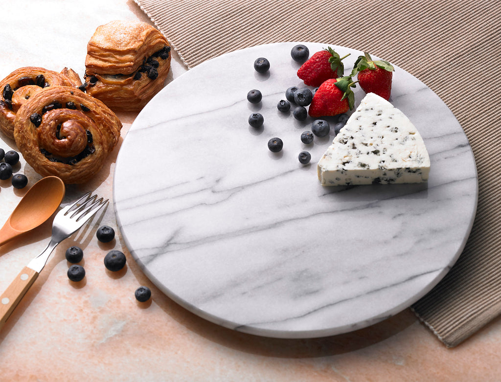 Creative Home Natural Marble 8 Inches Round Trivet, Cheese Board