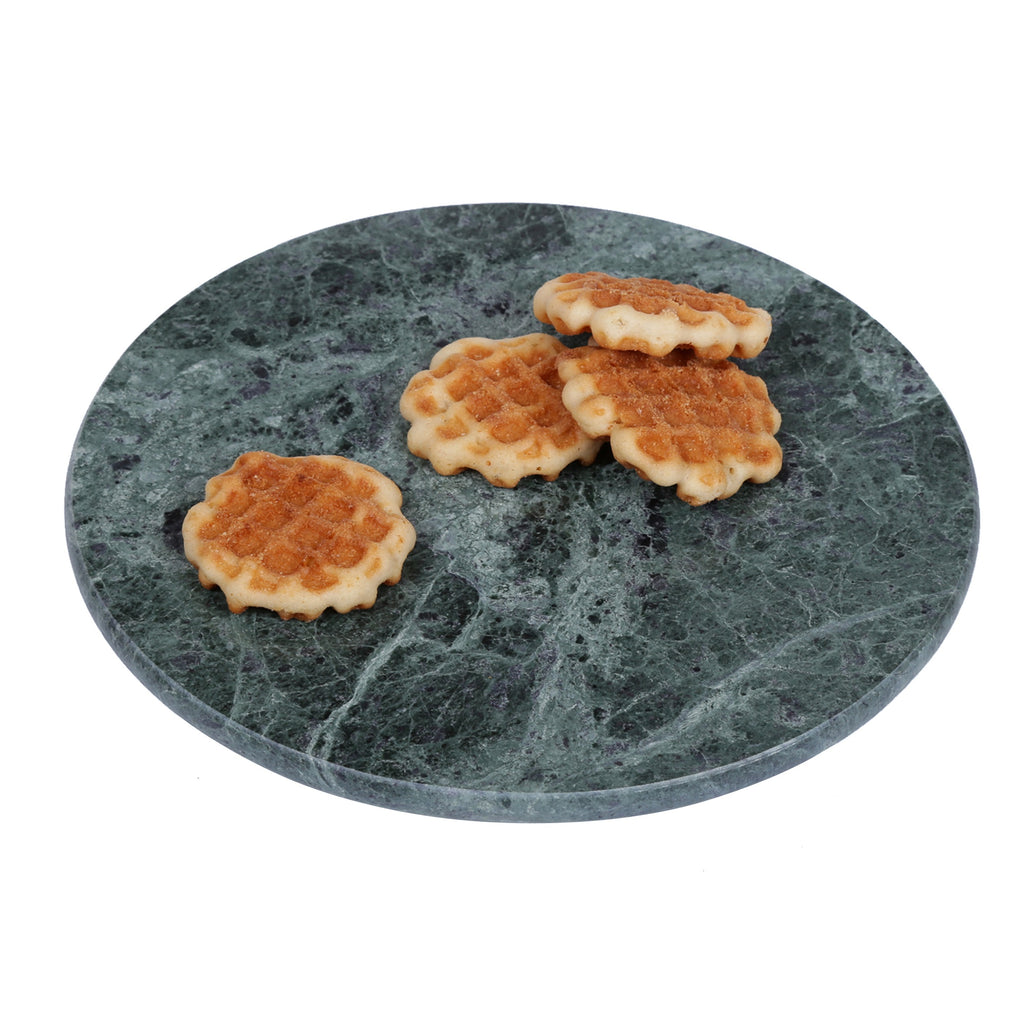 Creative Home Natural Green Marble 8" Diam. Round Trivet, Cheese Serving Board