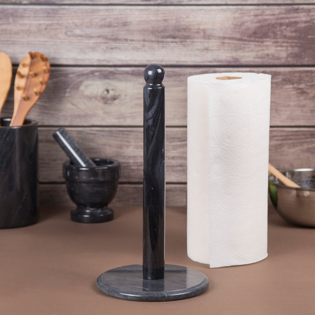 Creative Home Black Marble Deluxe Paper Towel Holder