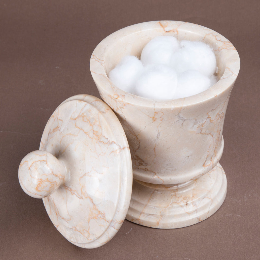 Creative Home Pedestal Marble Cotton Ball Holder