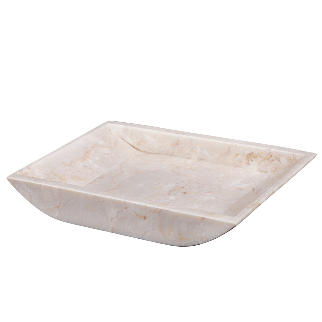 Creative Home Champagne Marble Boat Shaped Candle Holder Accessory Organize Tray