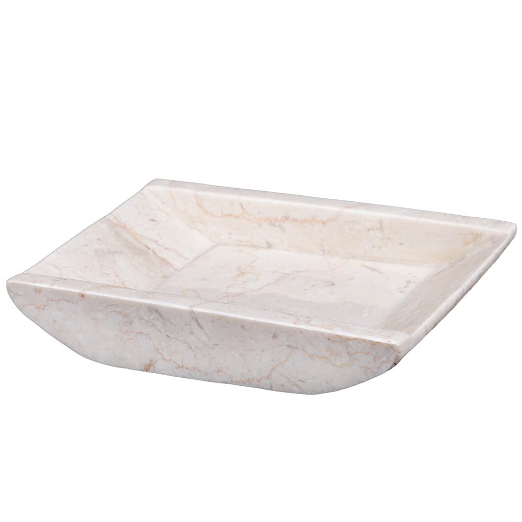Creative Home Marble Boat Shaped Candle Holder - Matte Finish