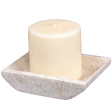Creative Home Champagne Marble Boat Shaped Candle Holder - Matte Finish