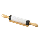 Creative Home 2 Tone Marble Deluxe Rolling Pin, 18", Champagne/Charcoal