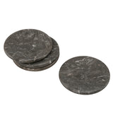 Creative Home 74668 Natural Charcoal Marble Set of 4 Pieces Round Coaster