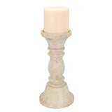 Creative Home Natural Champagne Marble 11" Height Pillar Candle Holder