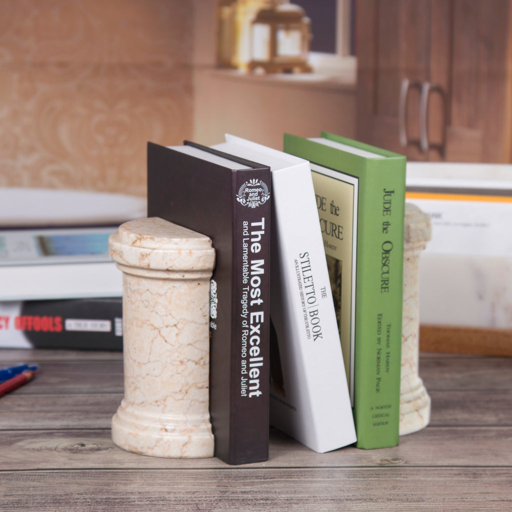 Creative Home Champagne Marble SAGANAW Bookends Set