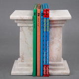 Creative Home Champagne Marble Stone Bookend Set, Column Style