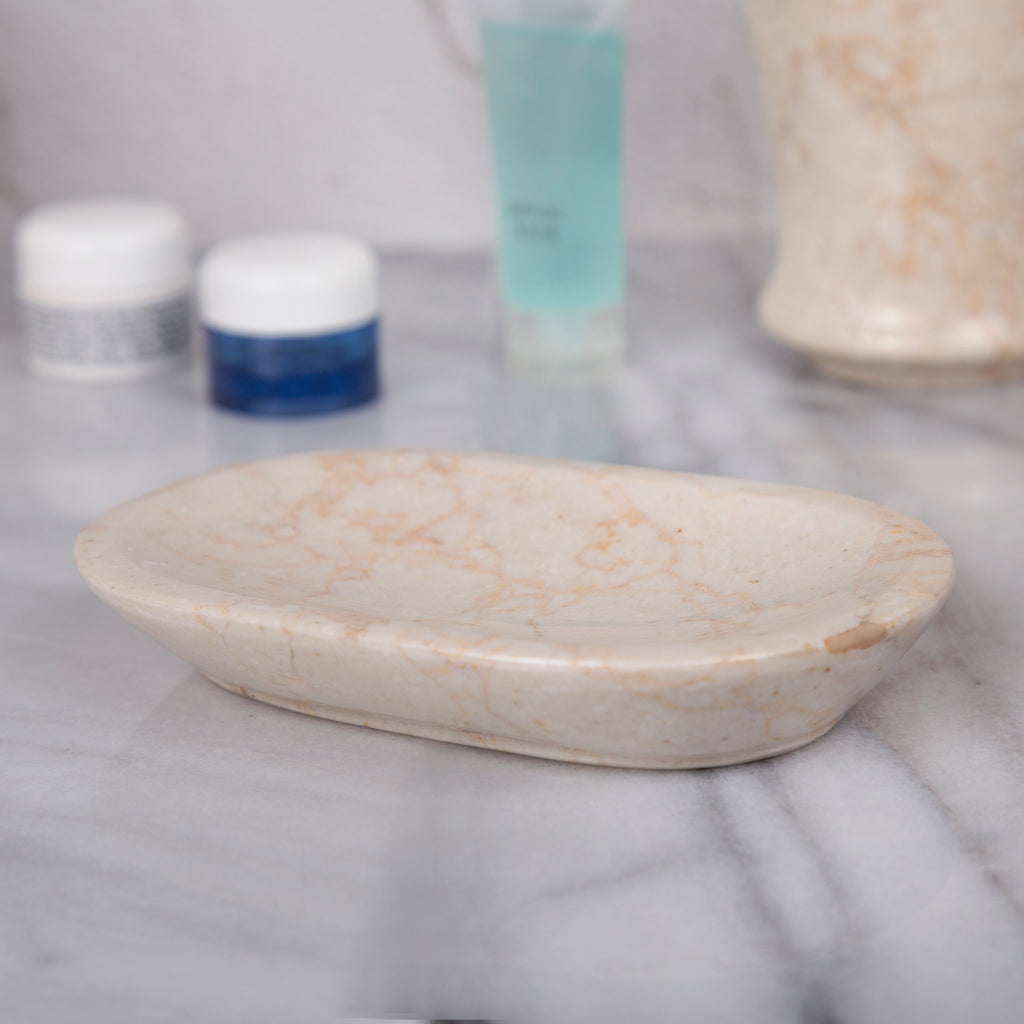 Creative Home Natural Champagne Marble Soap Dish, Soap Tray