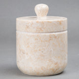 Creative Home Champagne Marble Notch Cotton Ball Holder