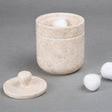 Creative Home Champagne Marble Notch Cotton Ball Holder