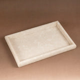 Creative Home Deluxe Genuine Marble Stone 12" L x 8" W Vanity Tray, Guest Towel Tray