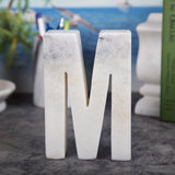 Creative Home Natural Marble Stone Letter M Bookends, Organizer, Paper Weight