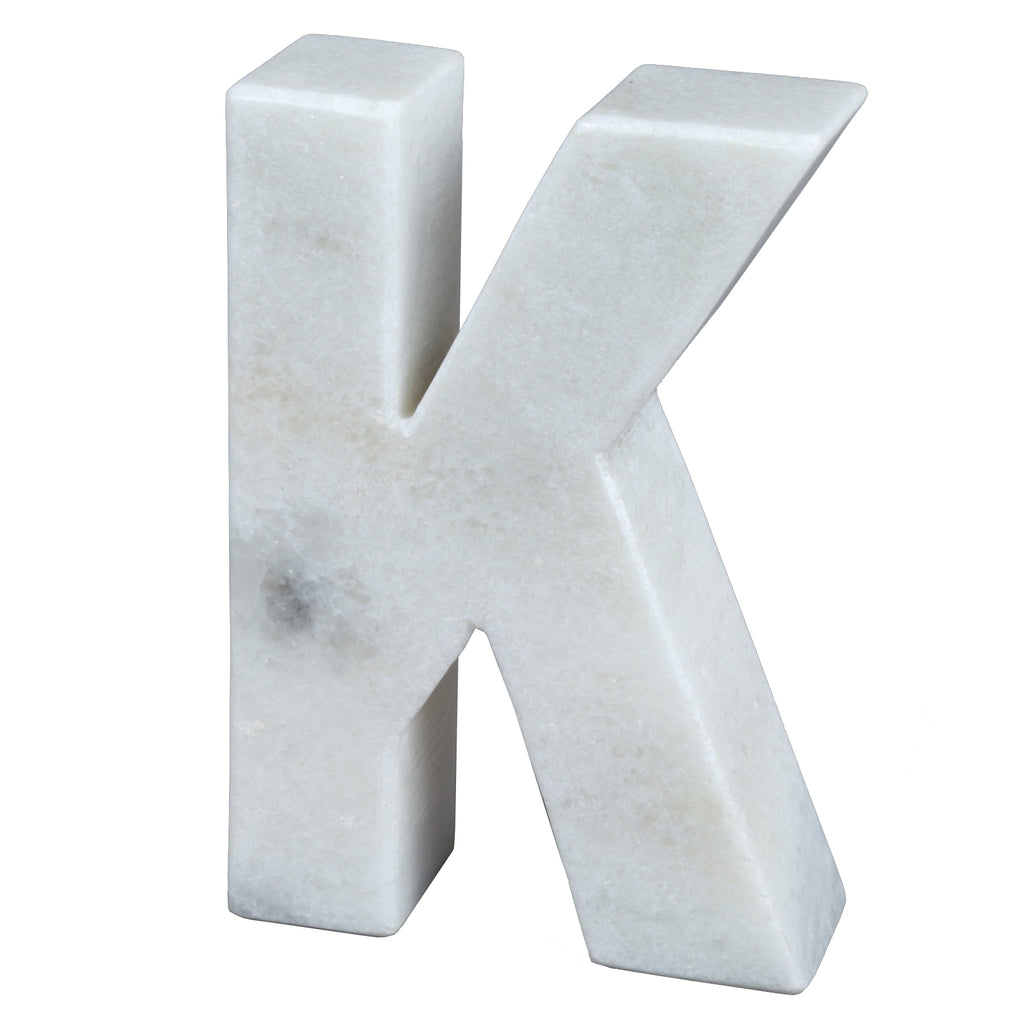 Creative Home Natural Marble Stone Letter K Bookends, Paper Weight