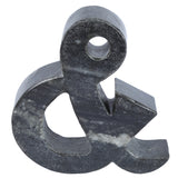Creative Home Natural Black Stone Marble Letter Ampersand, Bookends
