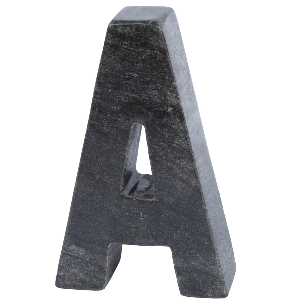 Creative Home Natural Black Stone Marble Letter A, Bookends