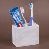 Creative Home Natural Marble Toothbrush Holder Makeup Brush Bathroom Countertop Organize