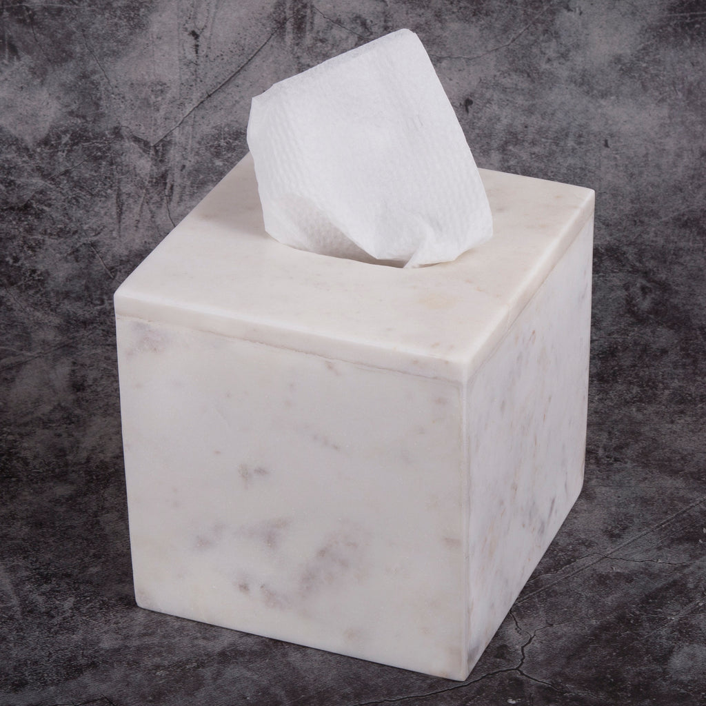 Creative Home Natural Marble Tissue Box Holder, Cover Boutique