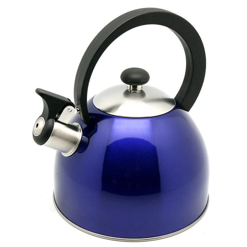 Creative Home Rhapsody 2.1 Quart Stainless Steel Whistling Tea Kettle, Metallic Blue