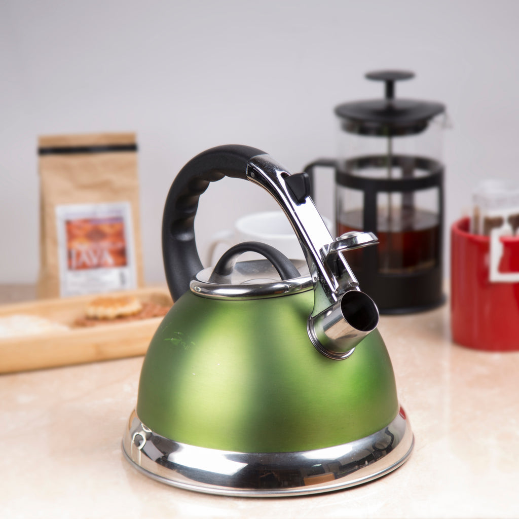 Triumph 3.5 Quart Stainless Steel Whistling Tea Kettle with Aluminum C –  Creative Home