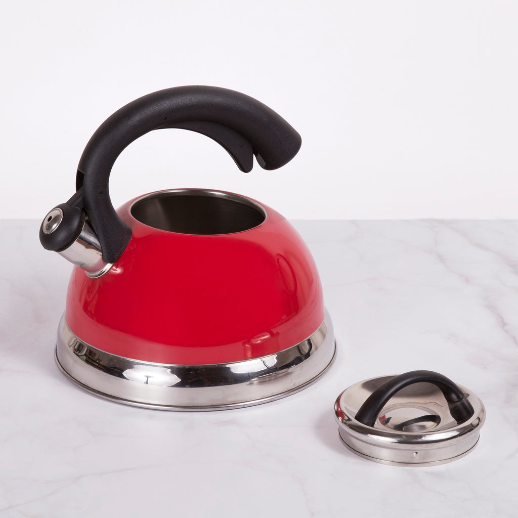 Creative Home Symphony Red 2.6 Qt Stainless Steel Whistling Tea Kettle