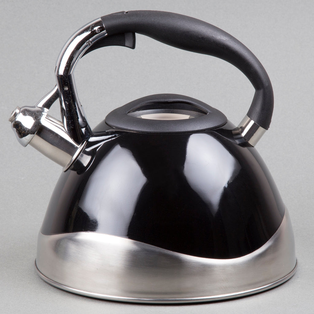 Creative Home Crescendo Black 3.1 Qt Stainless Steel Whistling Tea Kettle