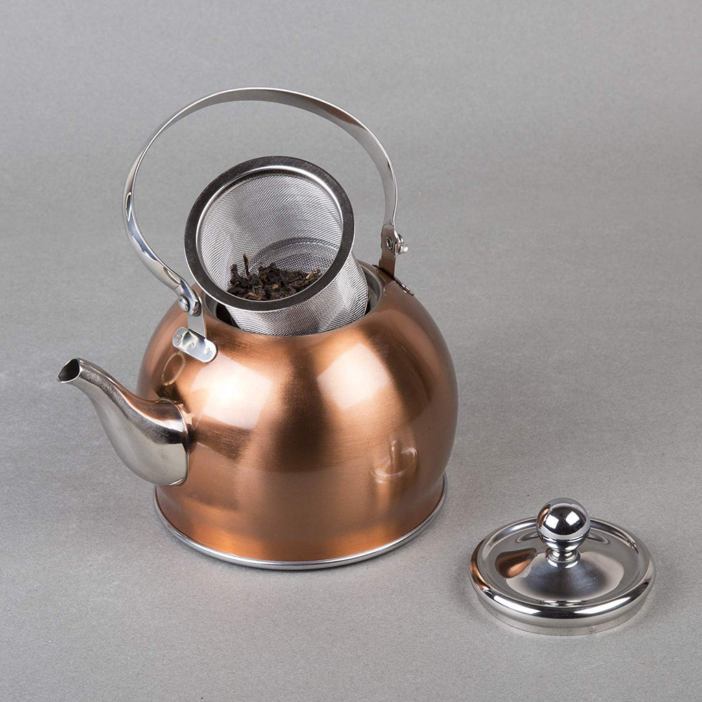 Creative Home Royal Stainless Steel Tea Kettle with Removable, 1.0 Quart,