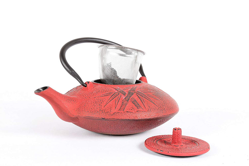 Kyusu Cast Iron Tea Pot 38 oz Red