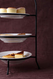 Creative Home Iron Works 3-Tier Metal Dessert Plate Rack Party Food Server, 18.5" H, Black