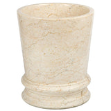 Creative Home 74526 Genuine Champagne Marble Stone Waste Basket, Trash Can - Francesca Collection