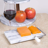 Creative Home Natural Marble 5"L  x 8" W Cheese Slicer Butter Cutter, Off-White