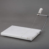 Natural Marble 5” x 8” Cheese Slicer, Butter Cutter with Rubber Feet, Off-White (Patterns may very)