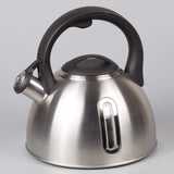 Encore 2.4 Quart Stainless Steel Whistling Tea Kettle with Aluminum Capsulated Bottom and Clear Window, Brushed Finish