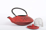 Kyusu Cast Iron Tea Pot 38 oz Red