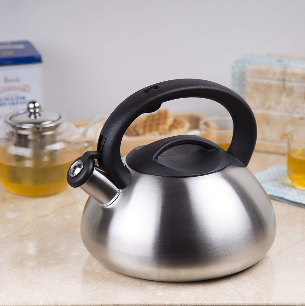 Sphere 3.0 Quart Stainless Steel Whistling Tea Kettle with Brushed Finish