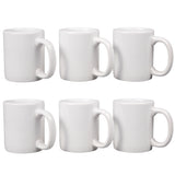 Creative Home Set of 6 Pieces 12 oz. Ceramic Coffee Mug, Tea Cup - Black