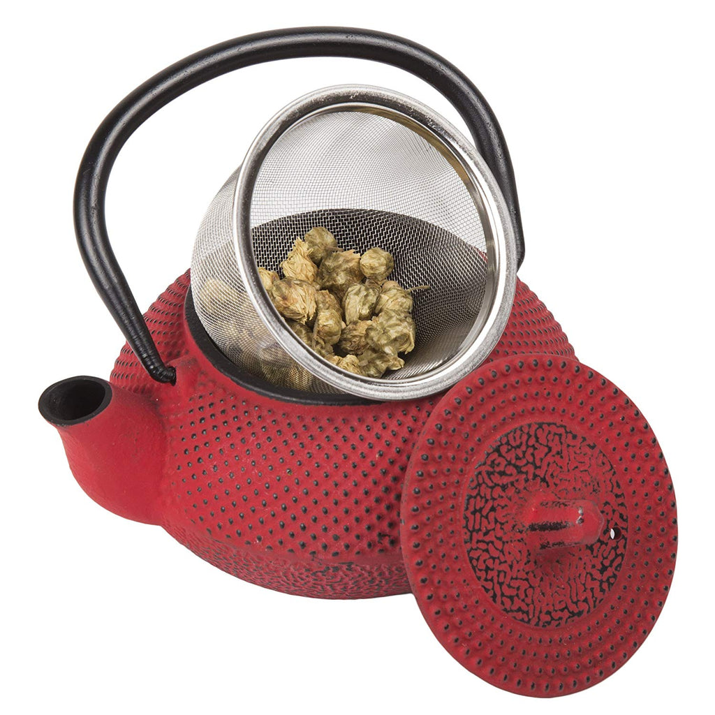 Kyusu Cast Iron Tea Pot, 10 oz., Red