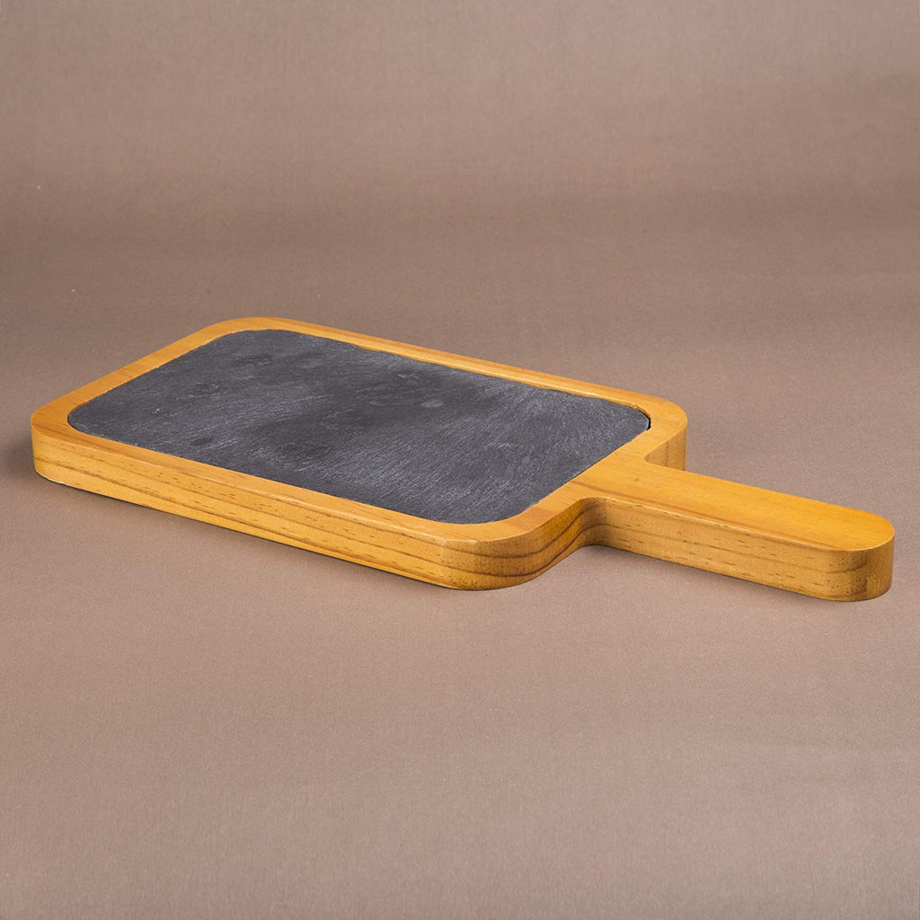 Pine Wood with Slate Insert Cheese Paddle Board, Serving Board