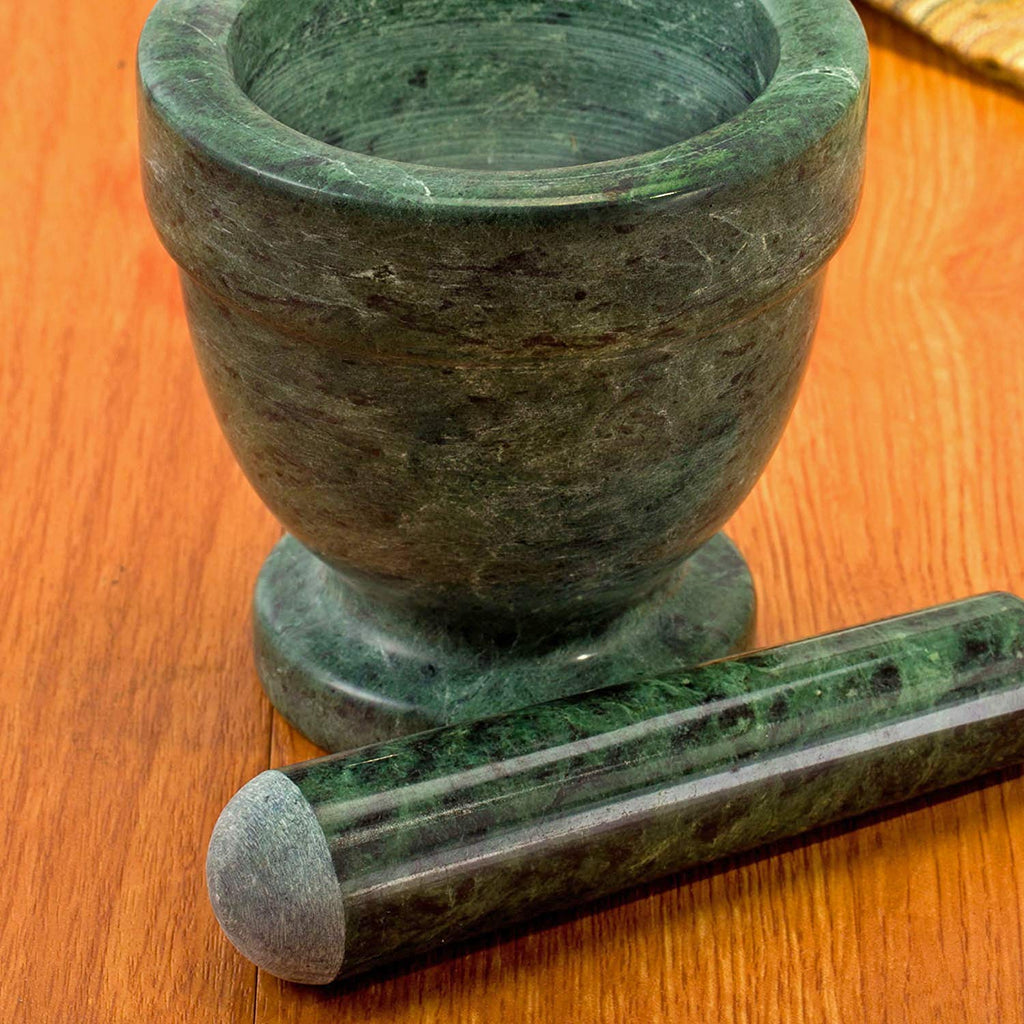 Marble Mortar/Pestle, Green