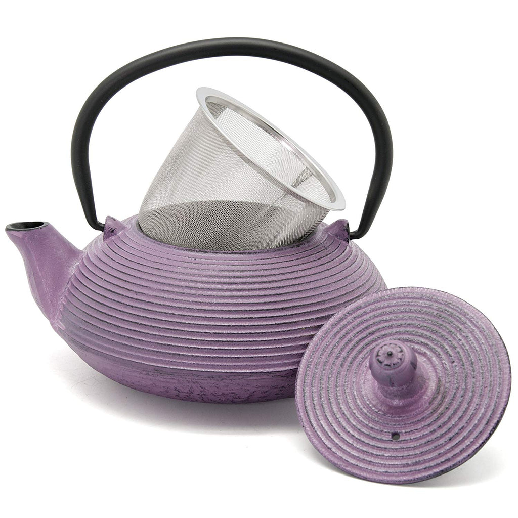 Cast Iron Tea Pot With Infuser Basket 20 oz Purple