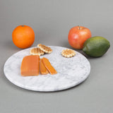 Genuine Natural Marble 12" Round Serving Board, Cheese Serving Plate, Off-White