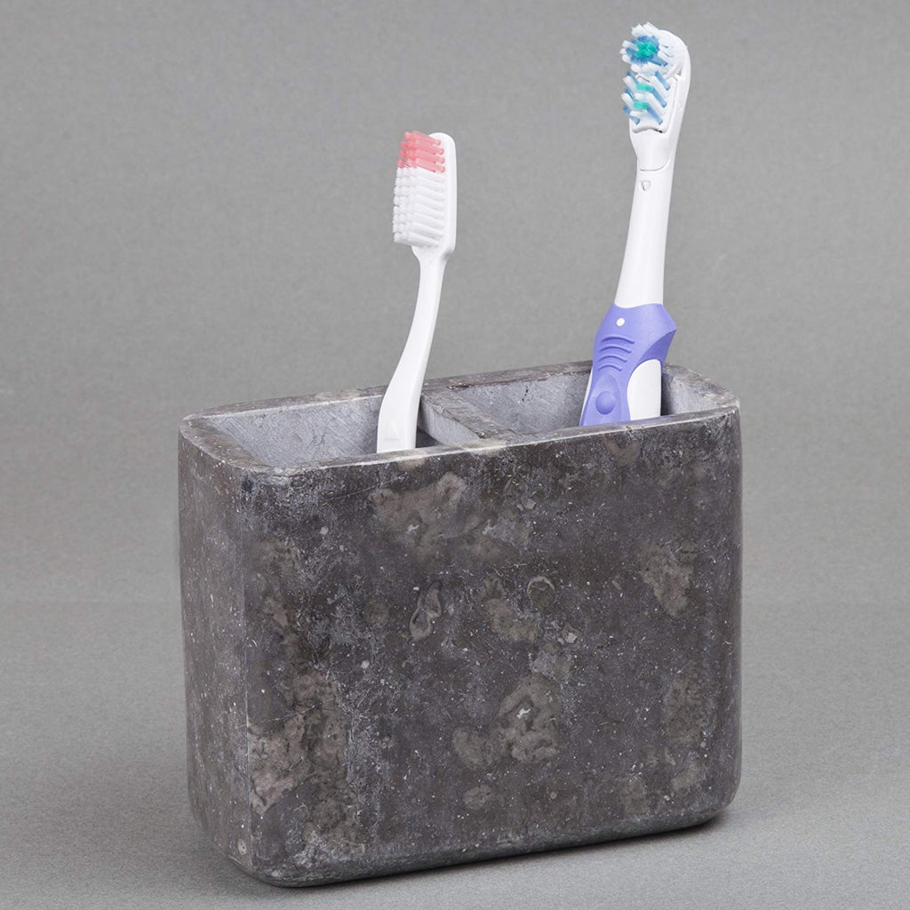Genuine Charcoal Marble Stone Toothbrush and Paste Holder
