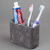 Genuine Charcoal Marble Stone Toothbrush and Paste Holder