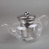 ransparent Glass Tea Pot with Stainless Steel Lid & Filter, 600ml/ 20 oz