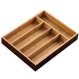 Stained Bamboo Cutlery Tray, Brown