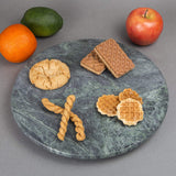 Genuine Natural Green Marble 12" Diam. Lazy Susan Serving Plate